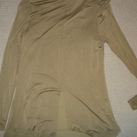 Olive Knit Top w/Sheer Tank - Picture 3 of 3